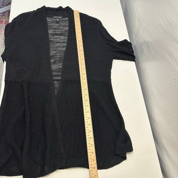 Eileen Fisher Womens M Open Cardigan Linen Blend Lagenlook Minimalist Casual - Picture 6 of 8